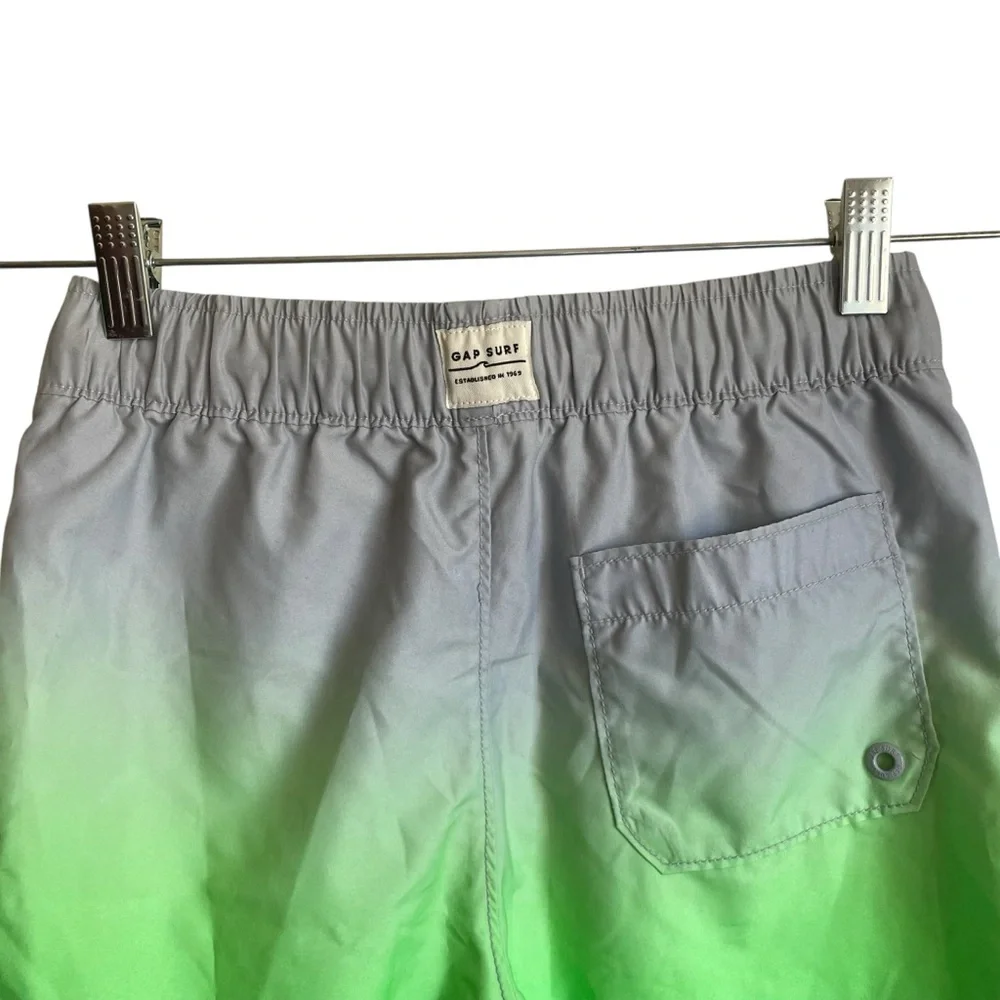 GAP‎ Kids Gray and Green Ombré Swim Shorts NWOT